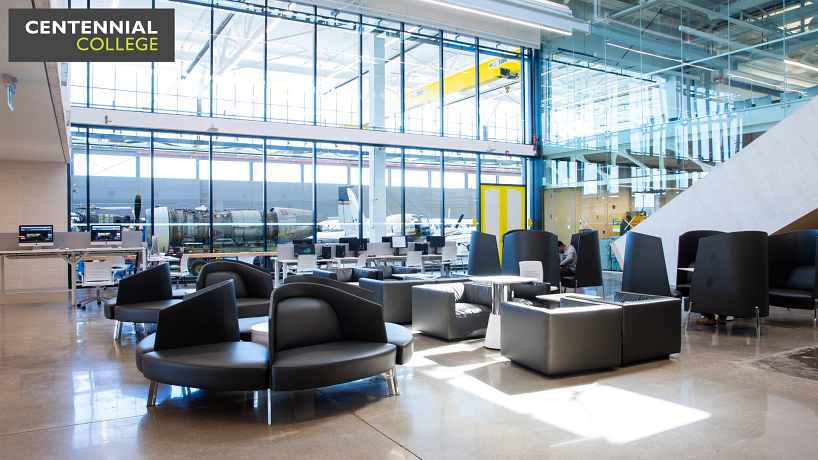 picture of the centennial college downsview campus foyer