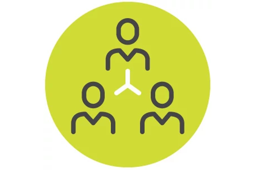 Icon of three people in a team