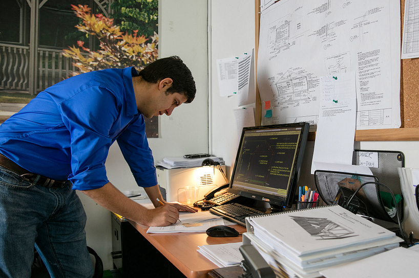 centennial college architectural technician student working on architectural plans