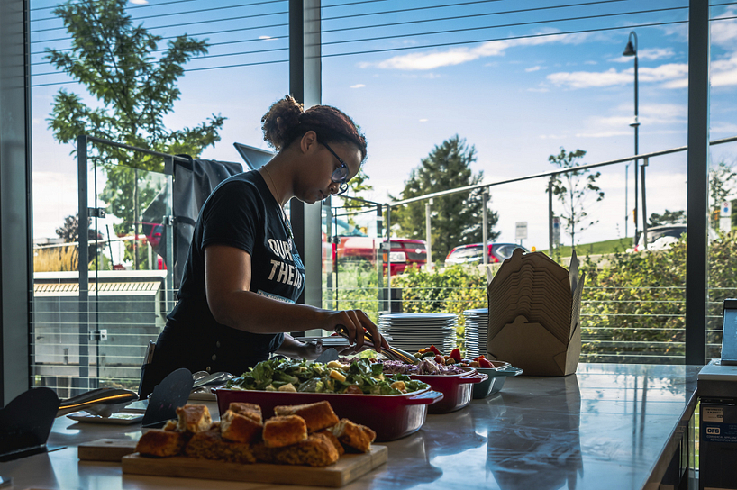 centennial college student plating food