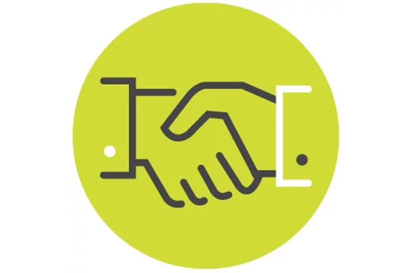 An icon of two people shaking hands