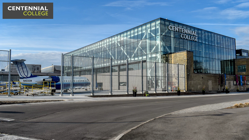 picture of the centennial college downsview campus hangar
