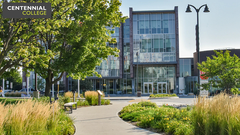 picture of the centennial college progress campus walkway