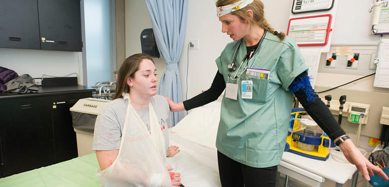 healthcare worked with patient