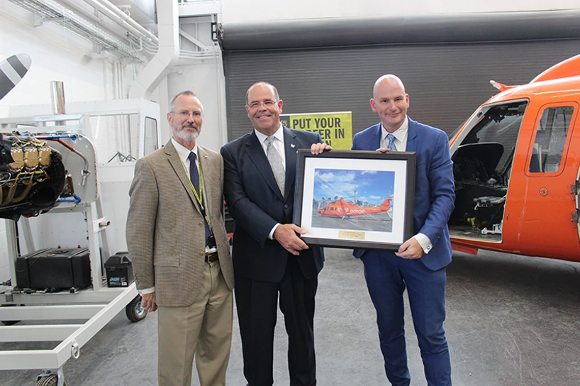 ornge air ambulance service donating a sikorsky helicopter with president craig stephenson and dean alan mcclelland