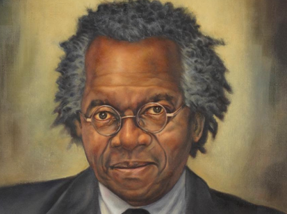 Austin Clarke Portrait by Fine Arts Studio Instructor, Neville Clarke, Displayed at the ROM Image