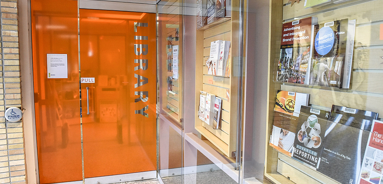 entrance to Story Arts Centre library prior to renovations