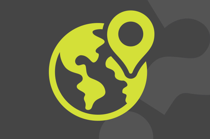 Icon depicting an international world