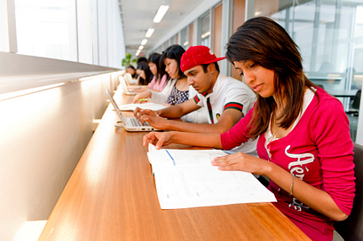 Picture of Centennial College Students at the library