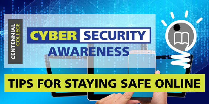 Poster of tips for staying safe online for Cyber Security Awareness Month