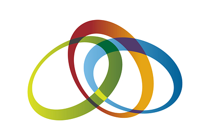 Picture of three colourful rings overlapping one another