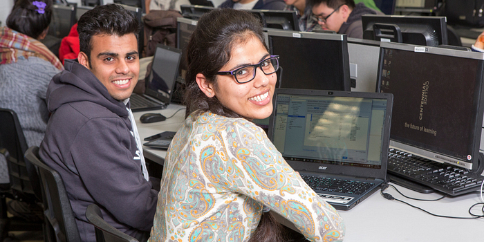 picture of centennial college students completing the technology feedback student survey