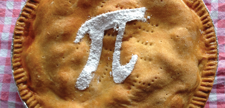 pie with  icing sugar pi symbol
