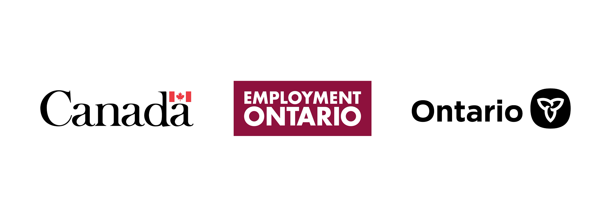 Canada, Employment Ontario, and Ontario wordmark logos