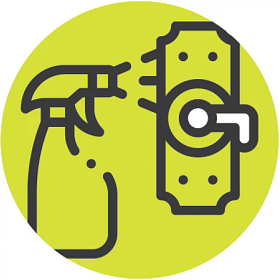 Illustrated icon of a face mask