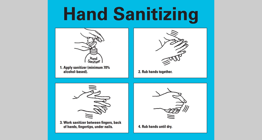 A graphic that shows proper hand washing instructions