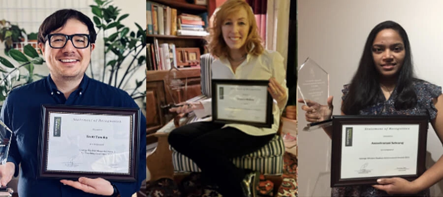 Three happy George Wicken award recipients