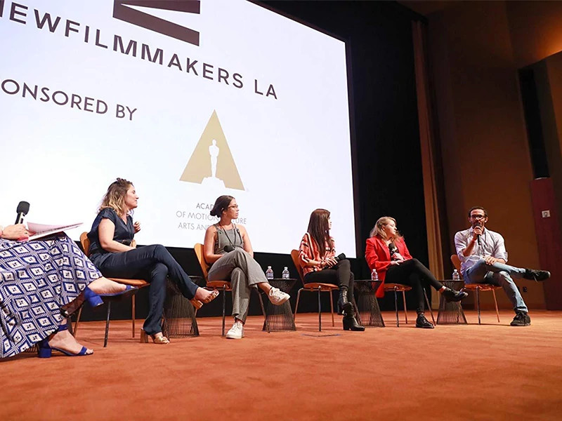 Graduate Bosco da Costa speaking at the NewFilmmakers Los Angeles event