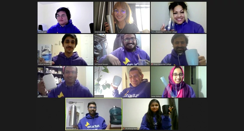 Enactus Students smiling over zoom
