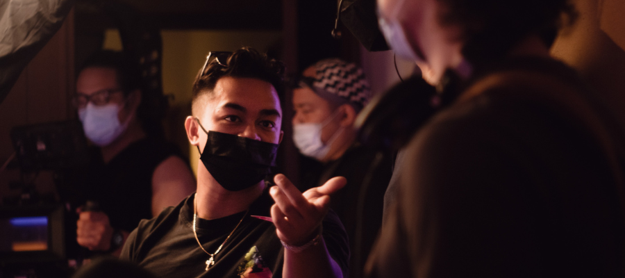 Enrique Baniqued and Jared Valkki working together at the Canadian Film Centre (CFC), an accredited film, television, and digital media organization