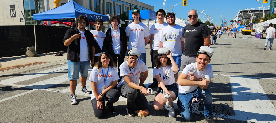 game development studnets pose for a group picture at the CNE