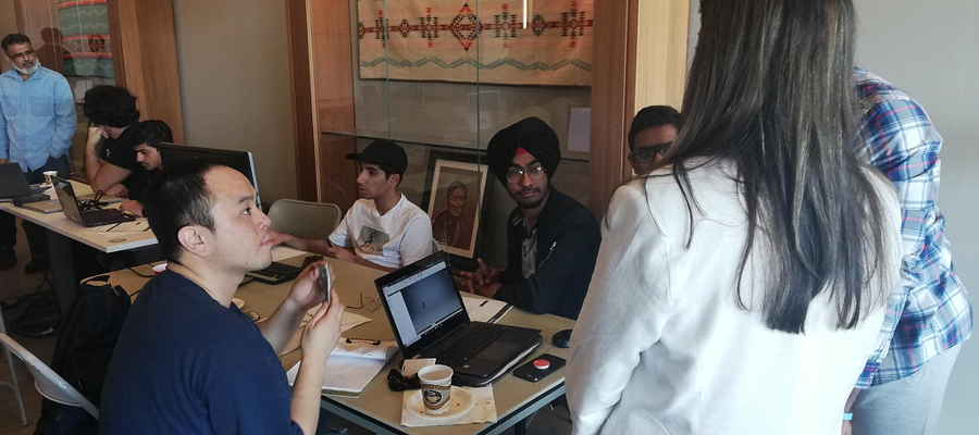 WIMTACH students at a hackathon