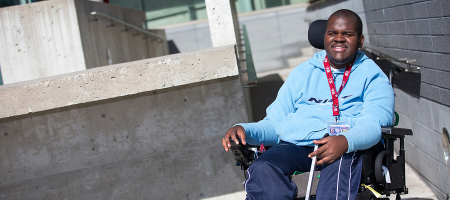 A Centennial College student who gets online support by the Centre for Accessible Learning and Counselling Services online
