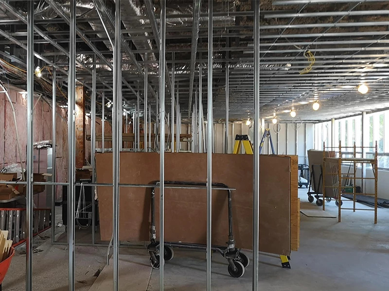 Story Arts Centre Library interior construction progress