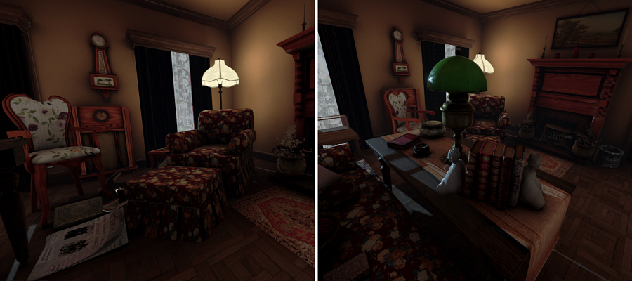 Two images of game art created by Eduarda Mariz, a 2016 graduate of the Game – Art program