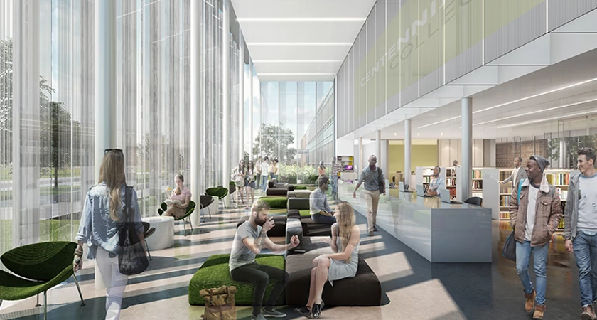 Story Arts Centre Library Interior Concept Drawing