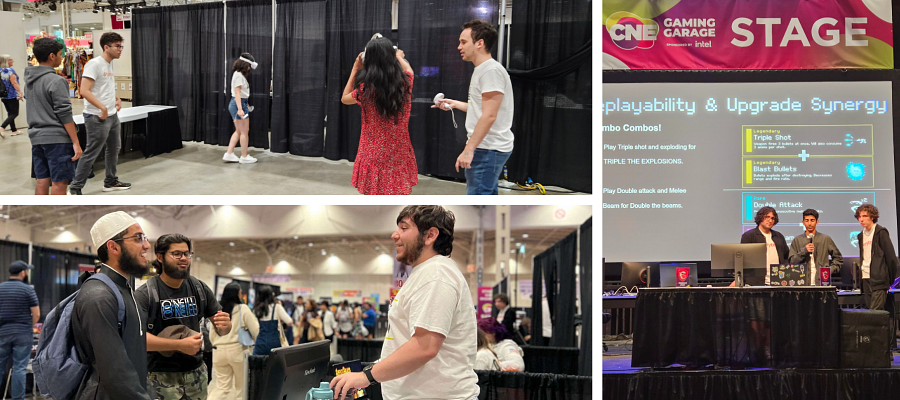 studnets showcasing their games to the crowds at the CNE