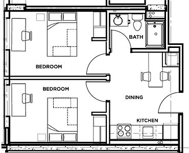 Picture of the residence floor plan two bedroom private