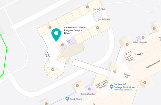 Map of Centennial College Progress Campus Library