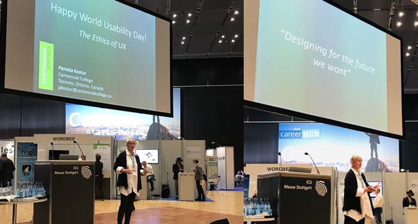 Pamela Kostur speaking the Ethics of User Experience (UX)