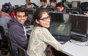 picture of centennial college students completing the technology feedback student survey