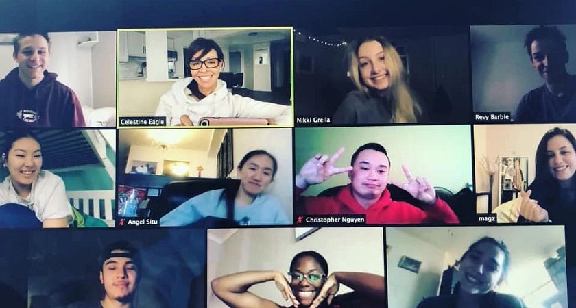 Dance students engaging on Zoom