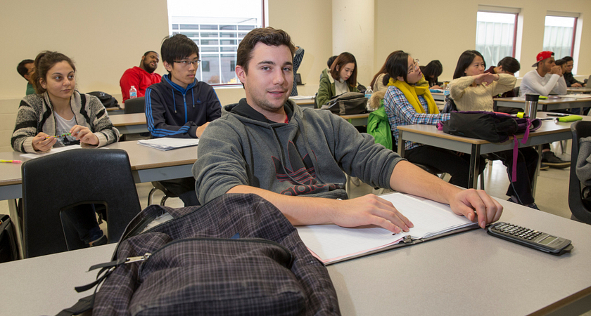 students in math class at desk