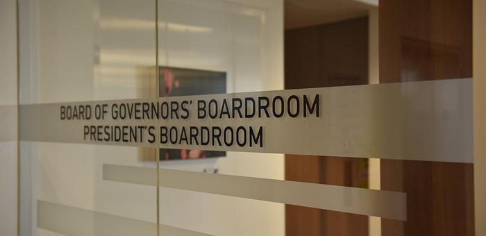 Board of Governors President's Boardroom door