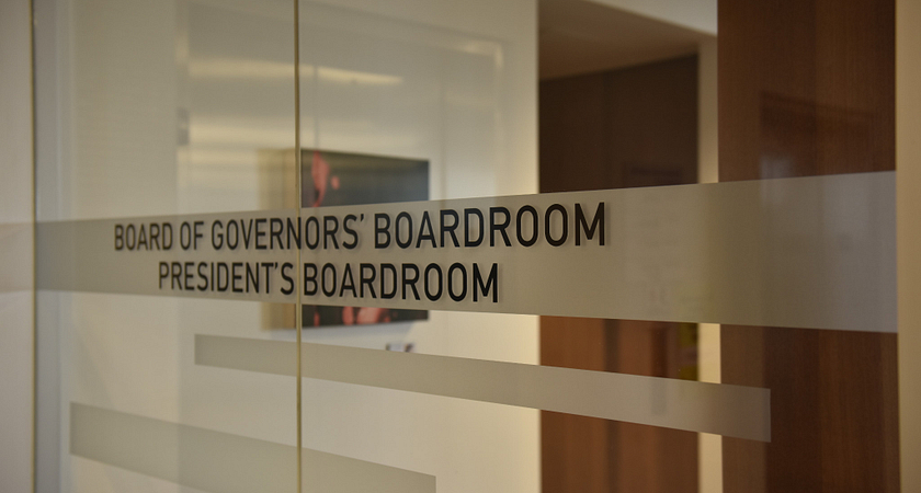 Board of Governors President's Boardroom door